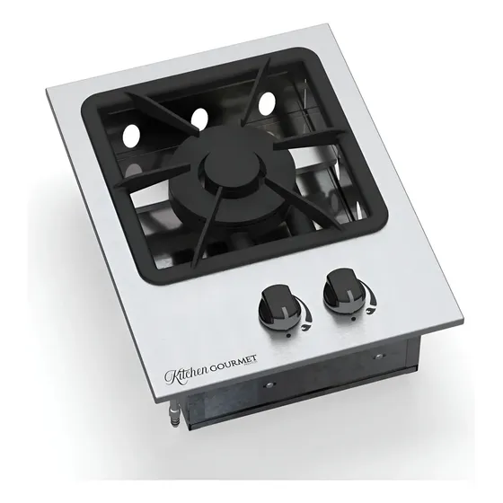 Cooktop De Embutir Fogão 1 Boca Dupla Industrial Gás Inox Cinza