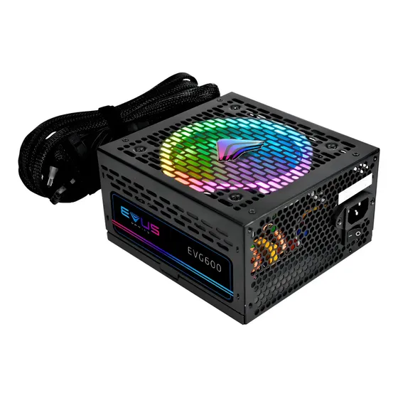 Fonte Gamer Evus EVG600 ARGB 600W 80 Plus Bronze ATX