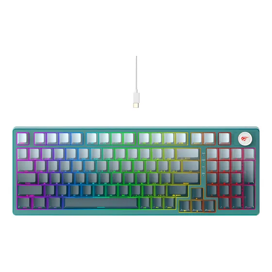 Teclado Gamer Havit Kb899l Mecânico Rgb Verde