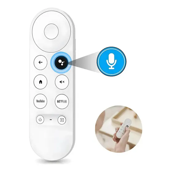 Controle Remoto Compativel Google Tv Chromecast 4k Branco