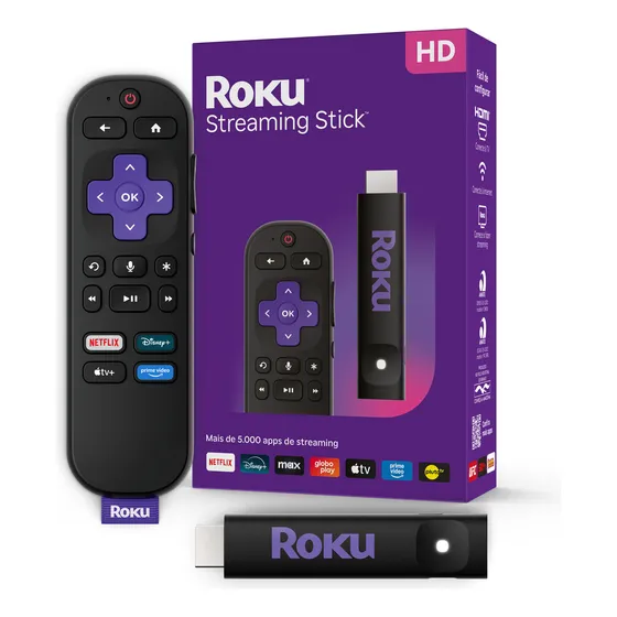 Roku Streaming Stick 2025 Para Tv Hd/fhd Controle Por Voz Pr
