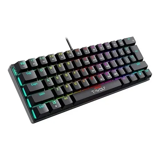 Mini Teclado Gamer 61 Teclas Com Fio Mecânico Teclado Rgb