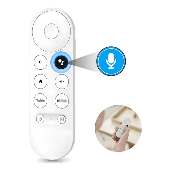 Controle Remoto Compativel Google Tv Chromecast 4k Branco