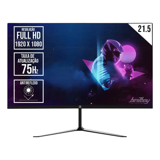 Monitor Led Brazilpc 21.5 Antireflexo Full Hd 75hz Preto