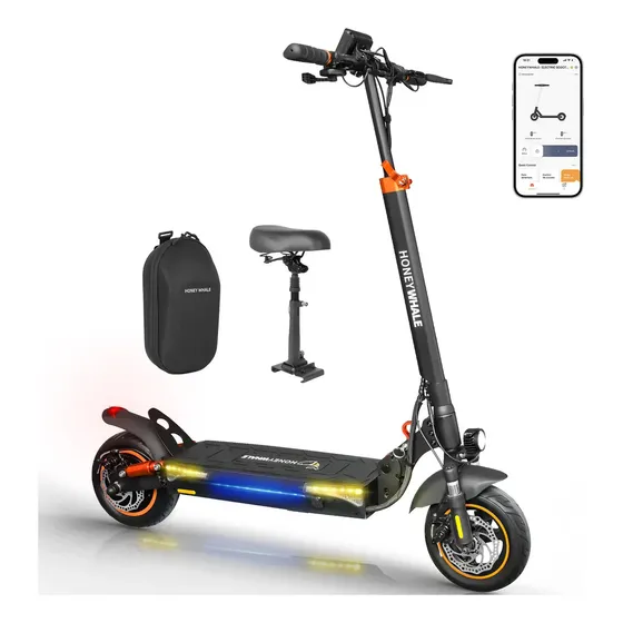 Patinete Elétrico HONEYWHALE T4A-4 de 750W para Adulto, 45 Km/h e 35 Km de Autonomia