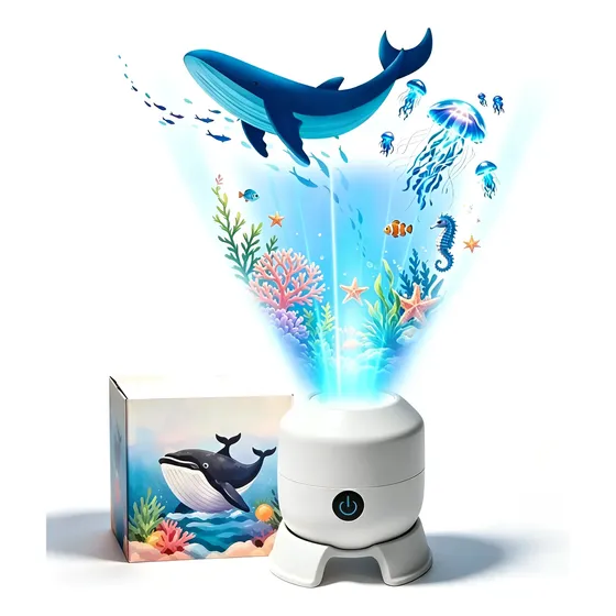 Z Projetor Oceânico Led Rotativo Dinâmico Branco Zq