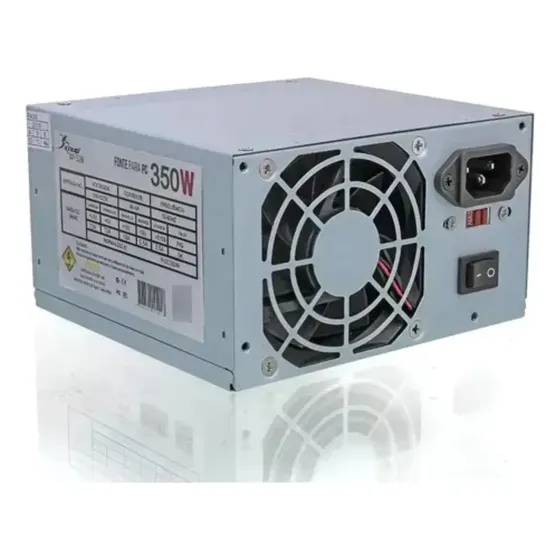 Fonte Atx 350w Silenciosa Pc Bivolt + Cabo De Força