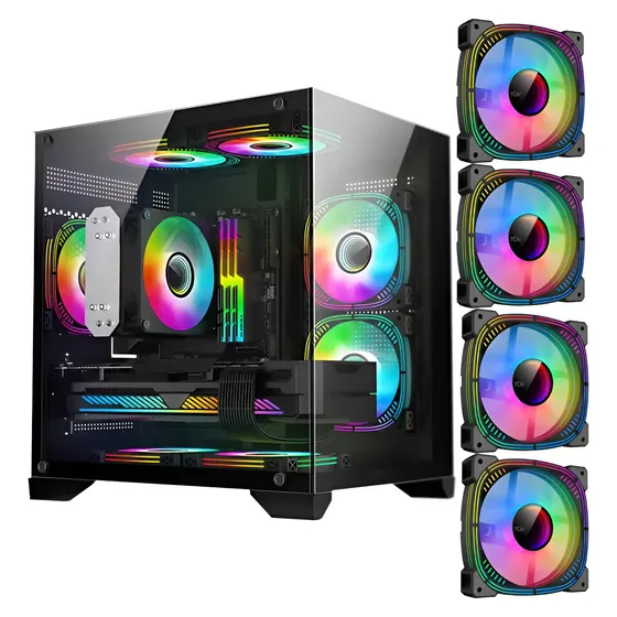 Gabinete Gamer 4 Fans Rgb Micro-atx Gb1790 Hayom Vidro Gabinete Gamer 4 Fans Rgb Micro-atx Gb1790 Hayom Vidro