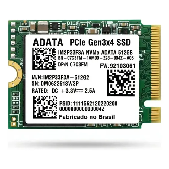 Ssd Adata Nvme 512gb Pcie Gen3x4 M.2 Im2p33f3a