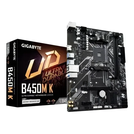 Placa Mãe Gigabyte B450M K Para AMD Ryzen AM4 Com DDR4