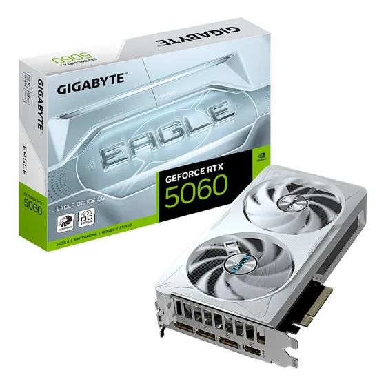 Placa De Vídeo Gigabyte Rtx 5060 Eagle Oc Ice, 8gb, Gddr7