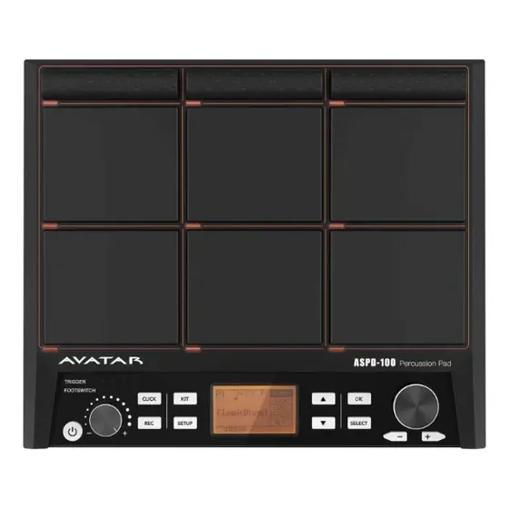 Pad De Percussão Avatar Aspd-100 Com Entrada Midi E Usb Cor Preto