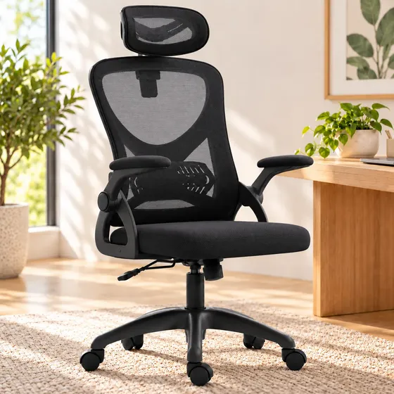 Cadeira Escritório Ergonômica Giratória Tela Mesh