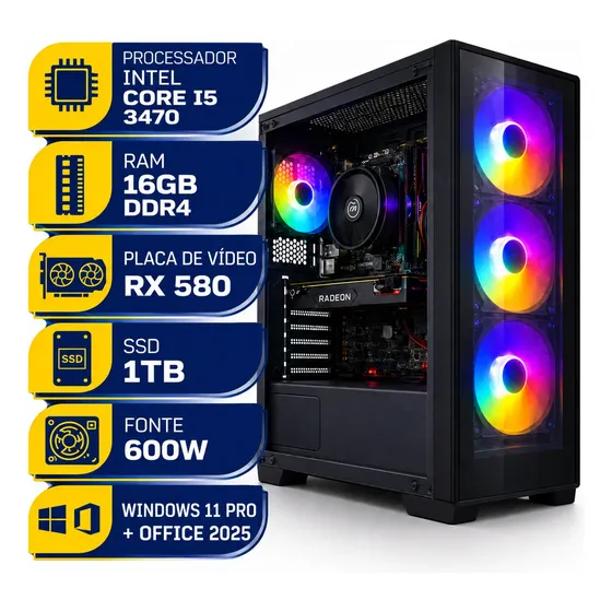 Pc Gamer I5, 16gb Ram, Placa De Vídeo 8gb, Ssd Hd 1tb, W11