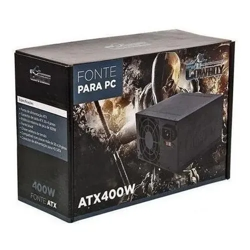 Fonte Gamer Silenciosa ATX 400w Knup Cowboy Kp-532 Bivolt para PC