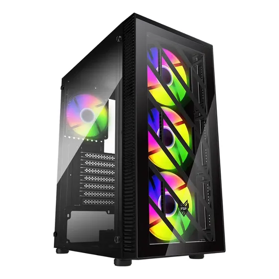 Gabinete Gamer FSP CMT192 Mid Tower ATX Preto 4 Fans ARGB