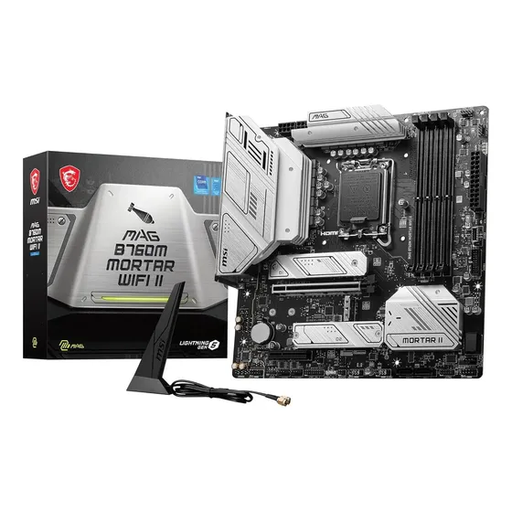 Placa Mãe Msi Mag B760m Mortar Wifi Ii Intel Lga 1700 Preto