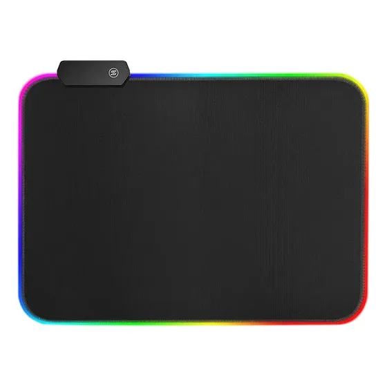 Mouse Pad Gamer Rgb Led Antiderrapante Preto