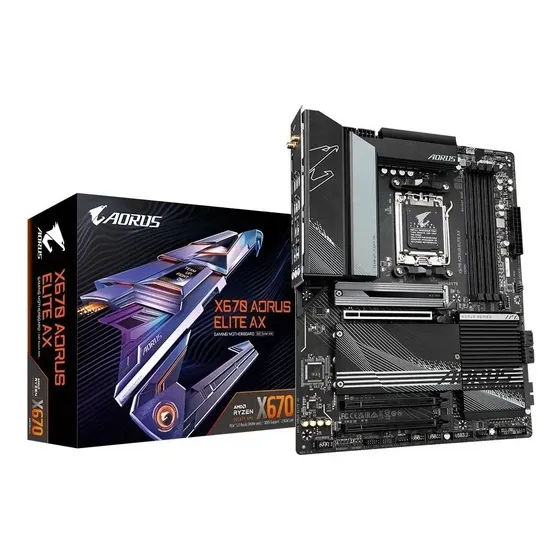 Placa-Mãe Gigabyte X670 Aorus Elite AX para AMD AM5 DDR5