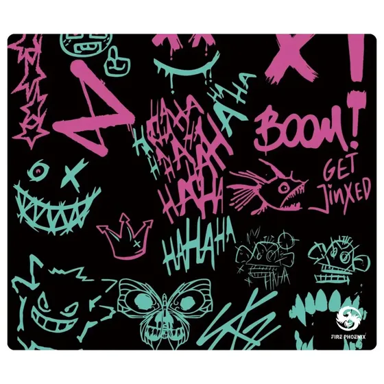 Mouse Pad Gamer de Vidro Temperado Speed Glacier 49x42cm Grande Premium Antiderrapante Ultra Liso Fire Phoenix Graffiti Chaos