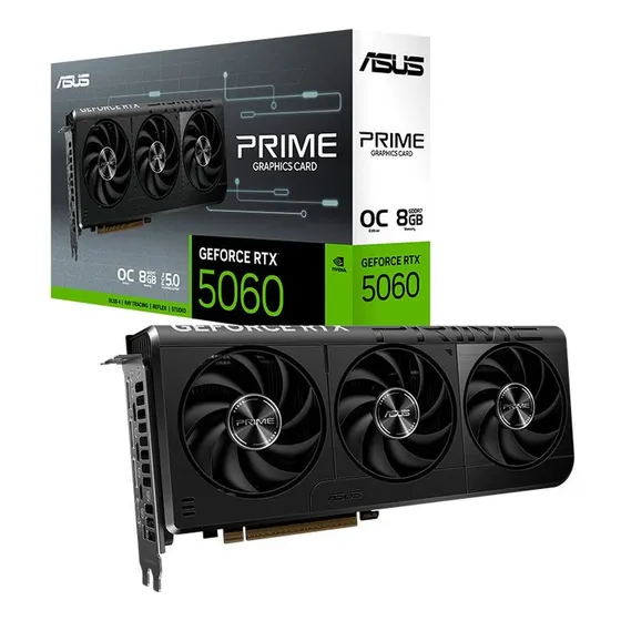Placa De Vídeo Asus Prime Rtx 5060 Oc, 8gb, Gddr7, 128-bit