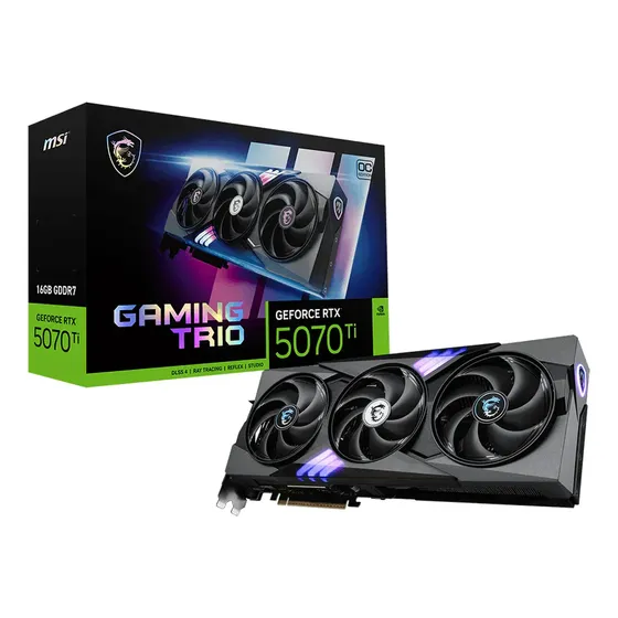 Placa De Vídeo Msi Rtx 5070 Ti 16g Gaming Trio Oc 16gb Gddr7