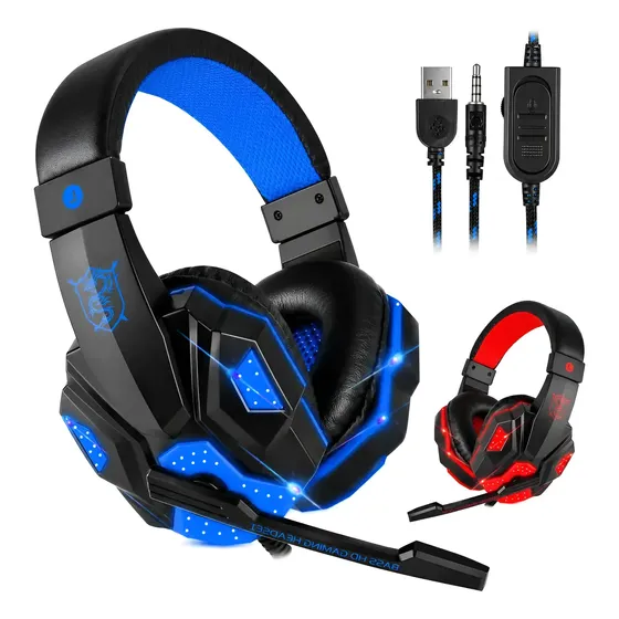 Fone Gamer Headset Com Microfone Led Para Pc/ps4/xbox One-x