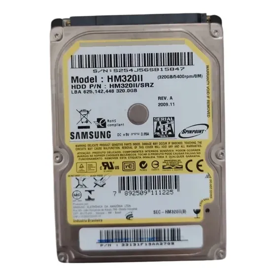 Hd Interno Samsung 320gb Hm320ii 5400rpm (Recondicionado)