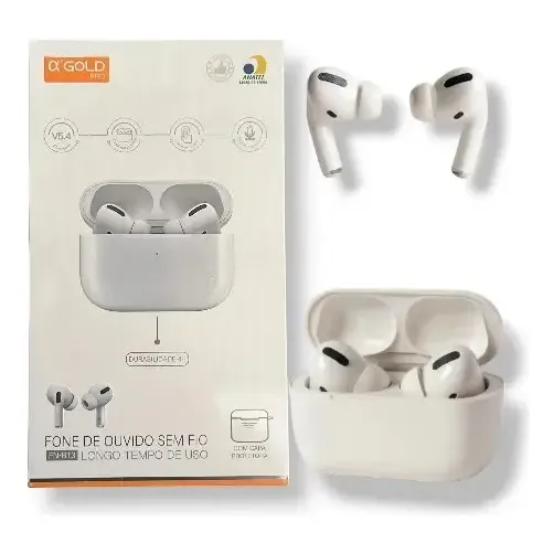 Fone de Ouvido TWS B Basto Bluetooth 5.3 Branco In-ear com Cancelamento de Ruído para Esporte