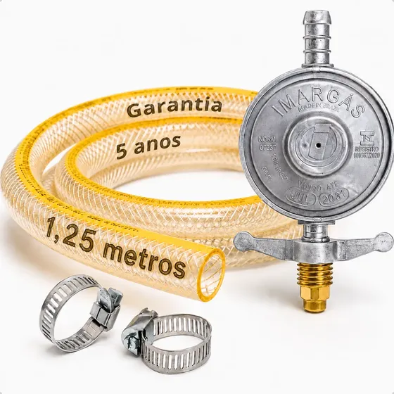 Registro Regulador De Gas Com Mangueira Para Botijao Cozinha