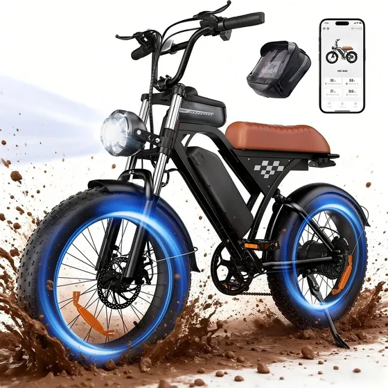 Bicicleta Elétrica EB5 MAX, Motor 1000W e Aro 20" para Trilha e Urbano com App