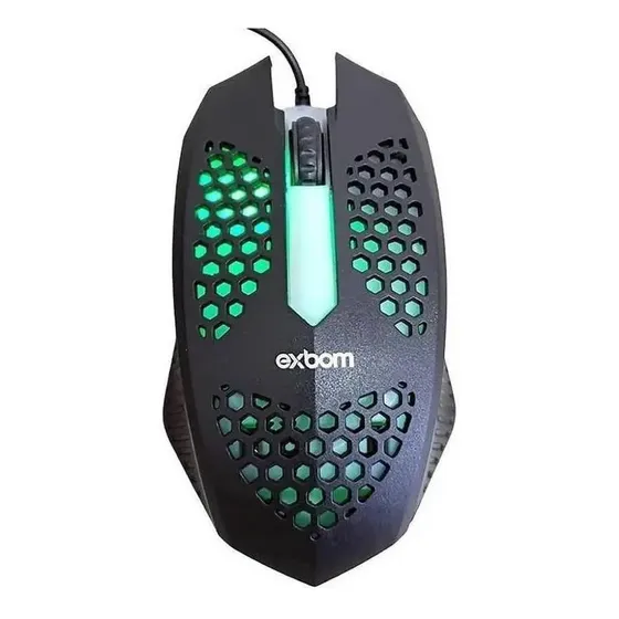 Mouse Gamer Exbom MS-C33 Preto USB Com Luzes 1200 DPI Óptico