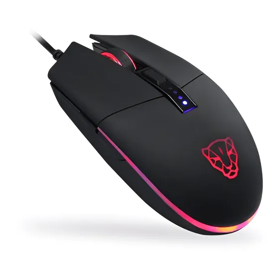 Mouse Gamer Motospeed V50 Preto RGB 4000 DPI com Macro