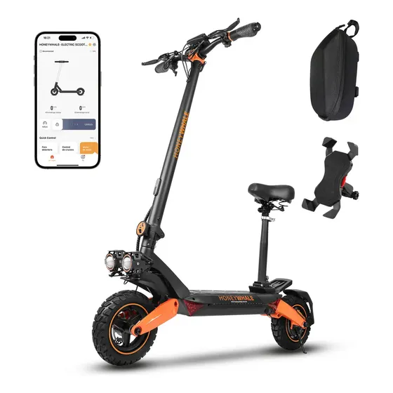 Patinete Elétrico Honeywhale T8A-3 para Adulto, 950W, 55 Km/h e 50 Km de Autonomia