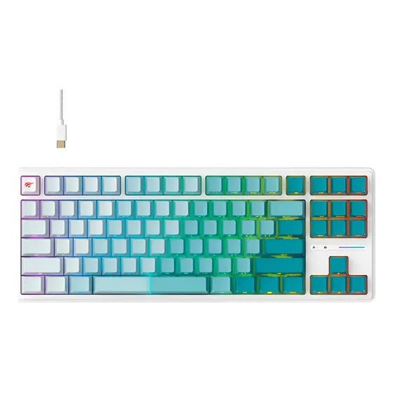 Teclado Gamer Havit Kb901l Mecânico Switch Red Us Branco