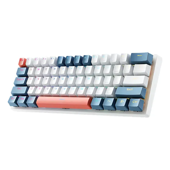 Mini Teclado Mecânico Machenike K500 Branco Formato 60% Com