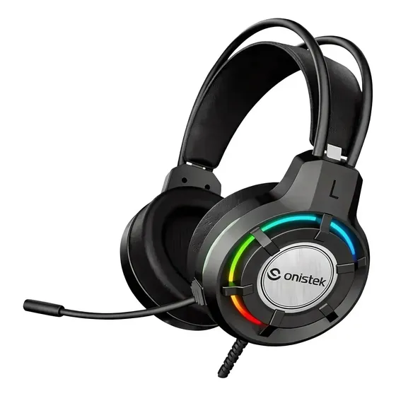 Fone De Ouvido Headset Gamer Rgb Microfone Pc Notebook Usb Preto