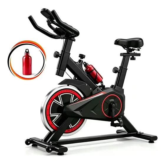 Rush Mb Q7 Bicicleta Ergométrica Spinning Profissional Equipamentos De Ginástica Para Uso Interno Silenciosa Com Monitorar A Frequência Cardíaca, Suporta 120kg, Ajustáveis Vermelho