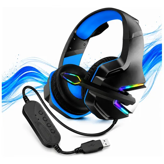 Headset Gamer Com Fio Usb Rgb 7.1 Com Microfone Pc Ps4 Ps5