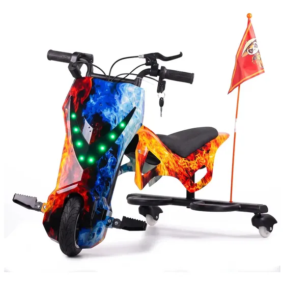 Drift Elétrico 250w 3 Velocidades Bluetooth Led Buzina Chave Azul