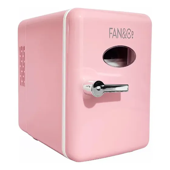 Mini Geladeira Portátil Fanco 5L Bivolt Rosa Para Cosméticos e Skincare