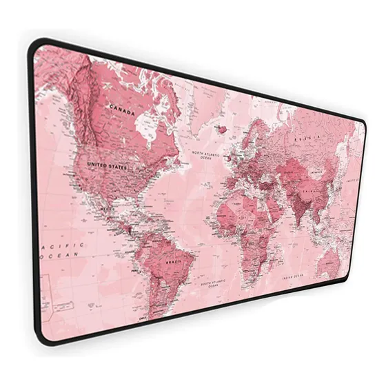 Mouse Pad Gamer Mapa Rosa 60x30 Profissional Speed Deskpad