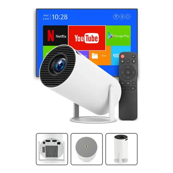 Mini Projetor Davely HY300 4K Android com Wi-Fi e Bluetooth Portátil Cinema Em Casa Imagem Nítida Controle Remoto Tela Grande Para Filmes Jogos Aulas Apresentações Alto Falante Mini Projetor Davely HY300 4K Android com Wi-Fi e Bluetooth Portátil Cinema Em Casa Imagem Nítida Controle Remoto Tela Grande Para Filmes Jogos Aulas Apresentações Alto Falante