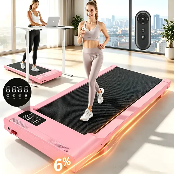 Esteira Elétrica Inclinacão Ergométrica C/lcd 12km 2.5hp Rosa-pálido