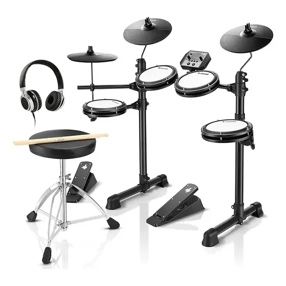 Bateria Eletrônica Donner Ded-80 Silent Mesh Preta 180 Sons Preto