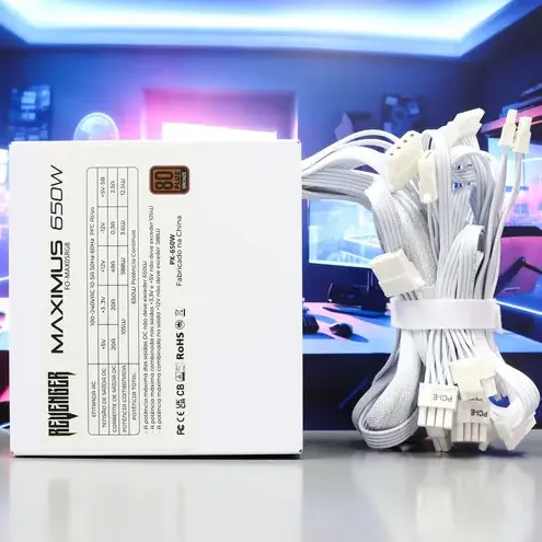 Fonte Atx Revenger 650W 80 Plus Bronze Com Iluminação RGB
