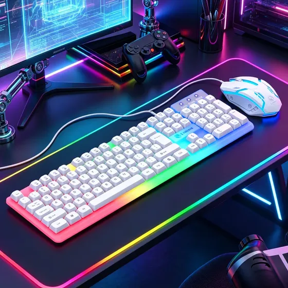 Kit Teclado E Mouse Gamer Com Rgb Retroiluminado
