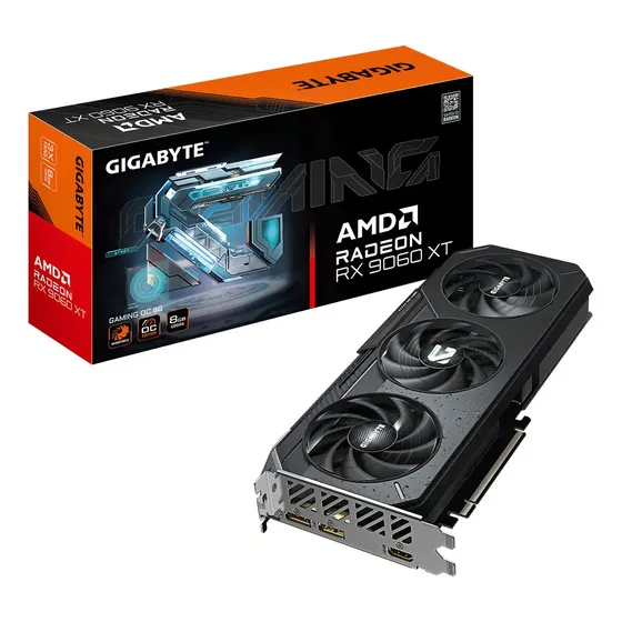 Placa de Vídeo Gigabyte RX 9060 XT Gaming OC AMD Radeon 8GB GDDR6 Placa de Vídeo Gigabyte RX 9060 XT Gaming OC AMD Radeon 8GB GDDR6