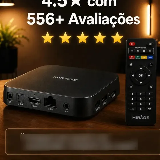 Aparelho Adaptador Smart Tv Box Transforme Sua Tv Em Smarttv Preto Padrão