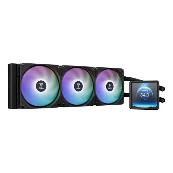 Water Cooler Gamer Gamdias Aura Gl 360mm Tela Lcd 4 Preto